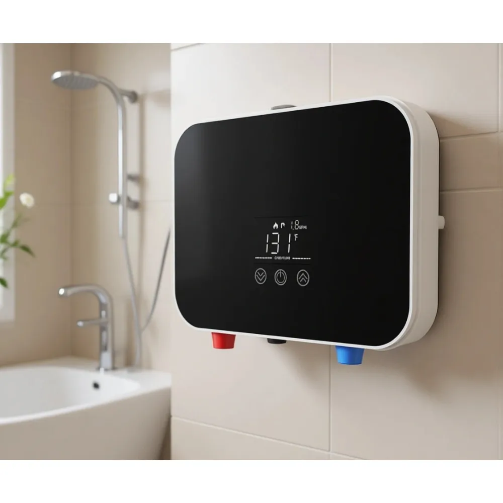 

Проточный электрический водонагреватель 6000 Вт, 110 В, с цифровым дисплеем, саморегулирующийся, с защитой от перегрева, мгновенного нагрева