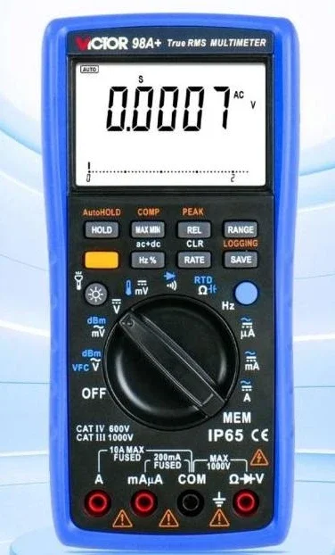 VICTOR VC98A+ 4 1/2 Digit Multifunction Multimeter 22000 Words Accuracy 0.05% AC Hz True RMS Bar Graph 1KHz Bandwidth