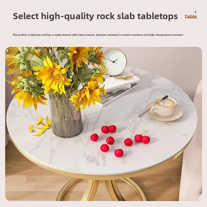 Side sofa side cabinet rock slab small coffee table bedside corner small round table creative bedside table