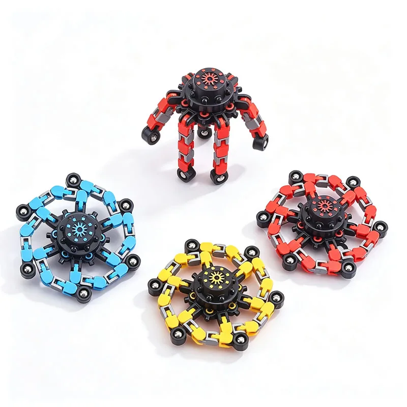 4PCS Transformable Fidget Spinners Deformable Chain Robot Fingertip Gyro ADHD Stress Relief Toys Birthday Party Favors Gifts