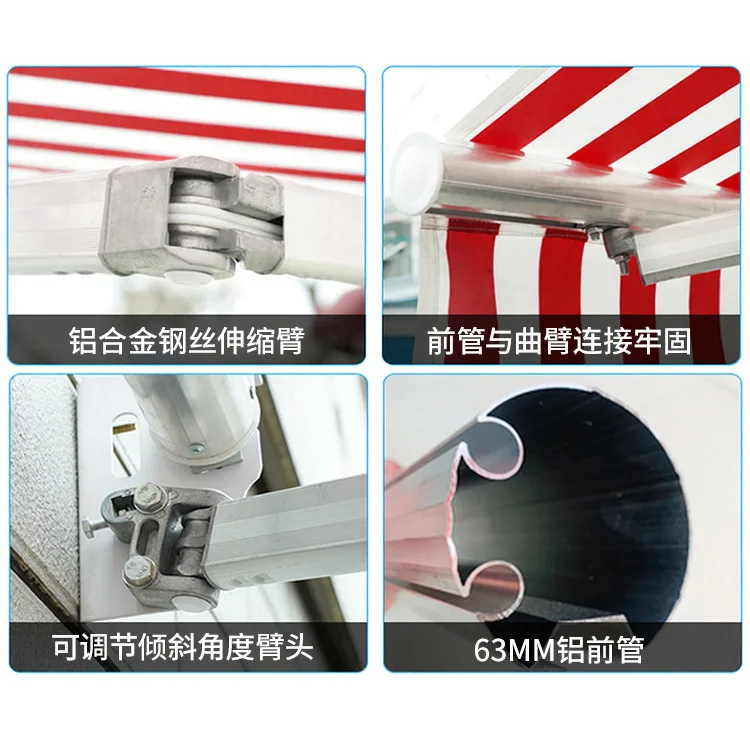 balcony telescopic aluminum alloy telescopic store telescopic store hand-cranked electric canopy
