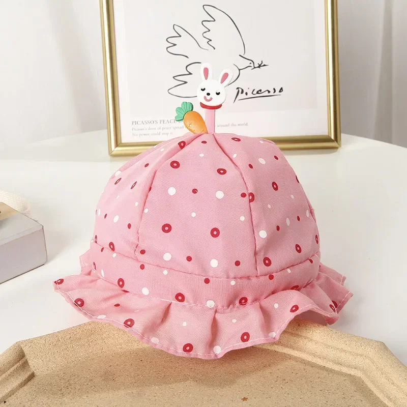 Spring Cute Baby Sun Hat Dot Print Baby Boy Girl Hat Outdoor Kids Bucket Hat Children Panama Baby Beach Caps Beanie