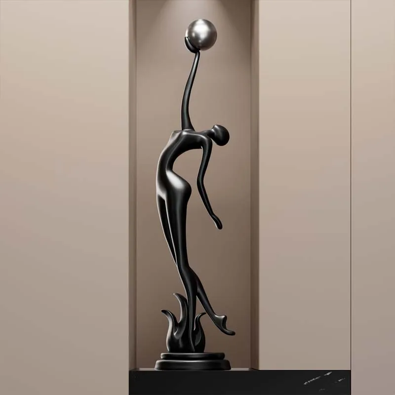 Tall Slim Abstract Human‑Figure Floor Sculpture Italian Vertical Statue Ornament for Entrance Niche Living Room Home Decoration