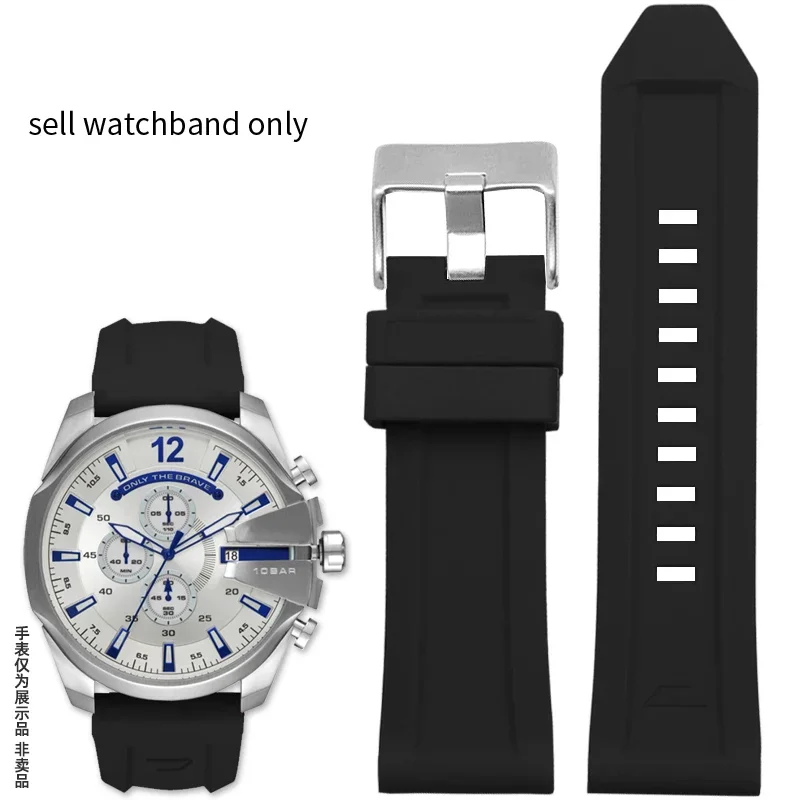 

High Quality Silicone Rubber Watch Band for Diesel Dz4318 4323 4283 7315 4476 4496 4427 7395 Waterproof Soft Large Strap 24 26mm