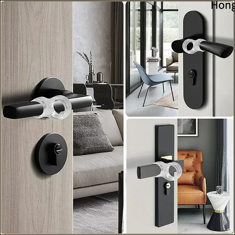 8/1Pcs Door Stop Buffer PVC Stamping-free Door Handle Transparent Round Wall Furniture Protection Pad Door Anti-collision Ring