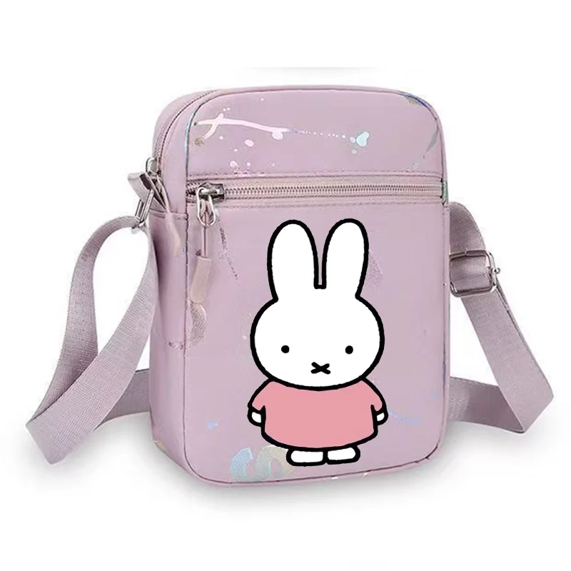 

Женская сумка через плечо Miffy, простая модная сумка для мобильного телефона с мультяшным принтом, повседневная сумка для девочек, сумка-клатч из оксфордской ткани, подарок