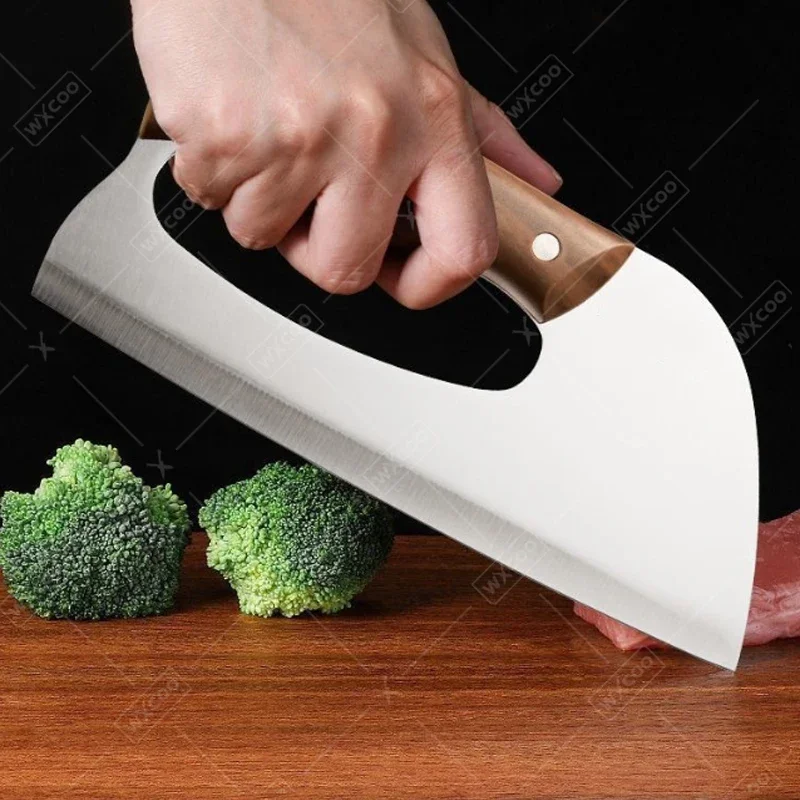WXCOO Labor-Saving Kitchen Knife SK5 Stainless Steel Kitchen Scissors Set Hand-Forged Butcher Knife Meat Fruit Slicing Knife
