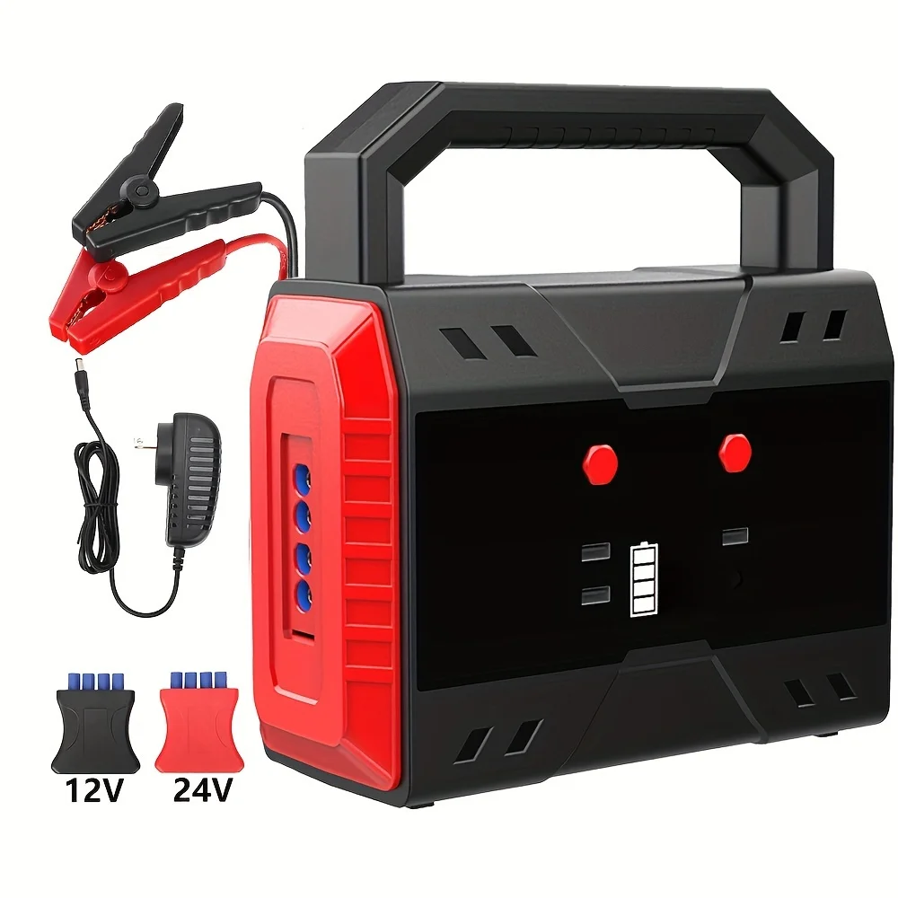 6000A 24V/12V Truck Start Power Bank, 49800mAh Jump Starter, Portable Heavy Duty Booster, QC3.0 LED Jump Start