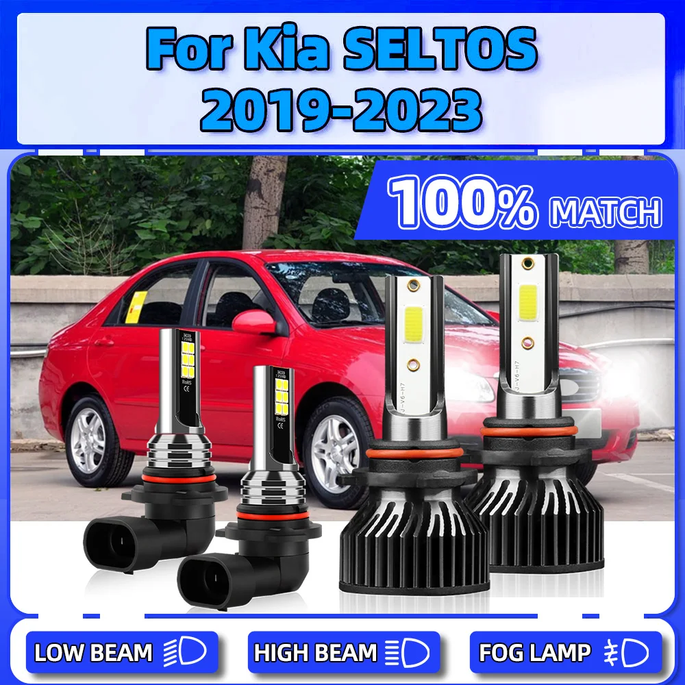 40000LM LED Headlight 6000K Turbo Auto Fog Lamps 240W Plug And Play Auto Headlamps 6000K For Kia SELTOS 2019 2020 2021 2022 2023