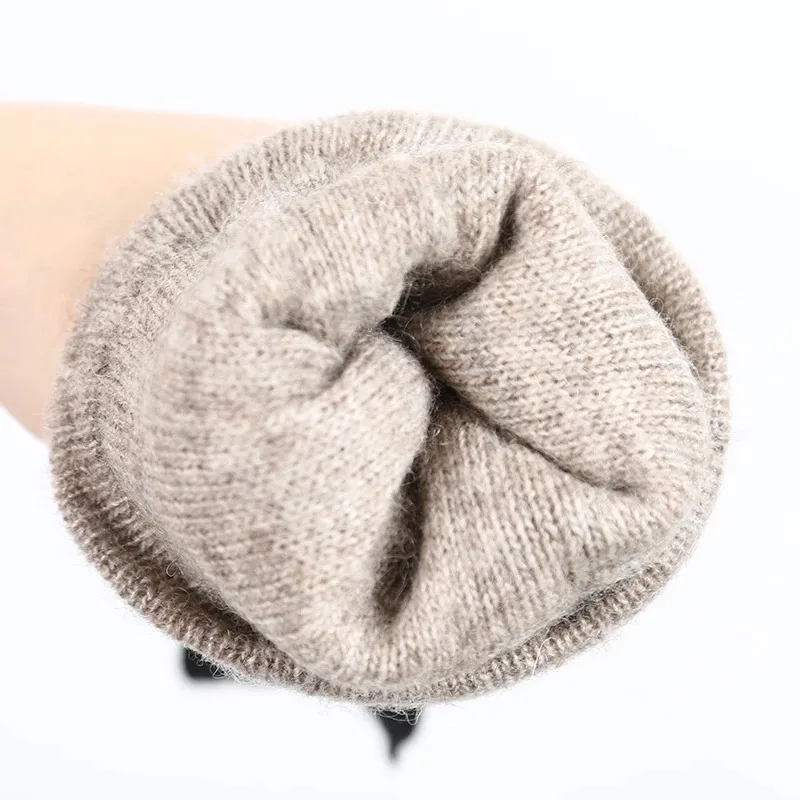 Guantes sensibles al tacto de piel de oveja para mujer, protectores de mano de cuero para mantener el calor, para pantallas táctiles, color negro,