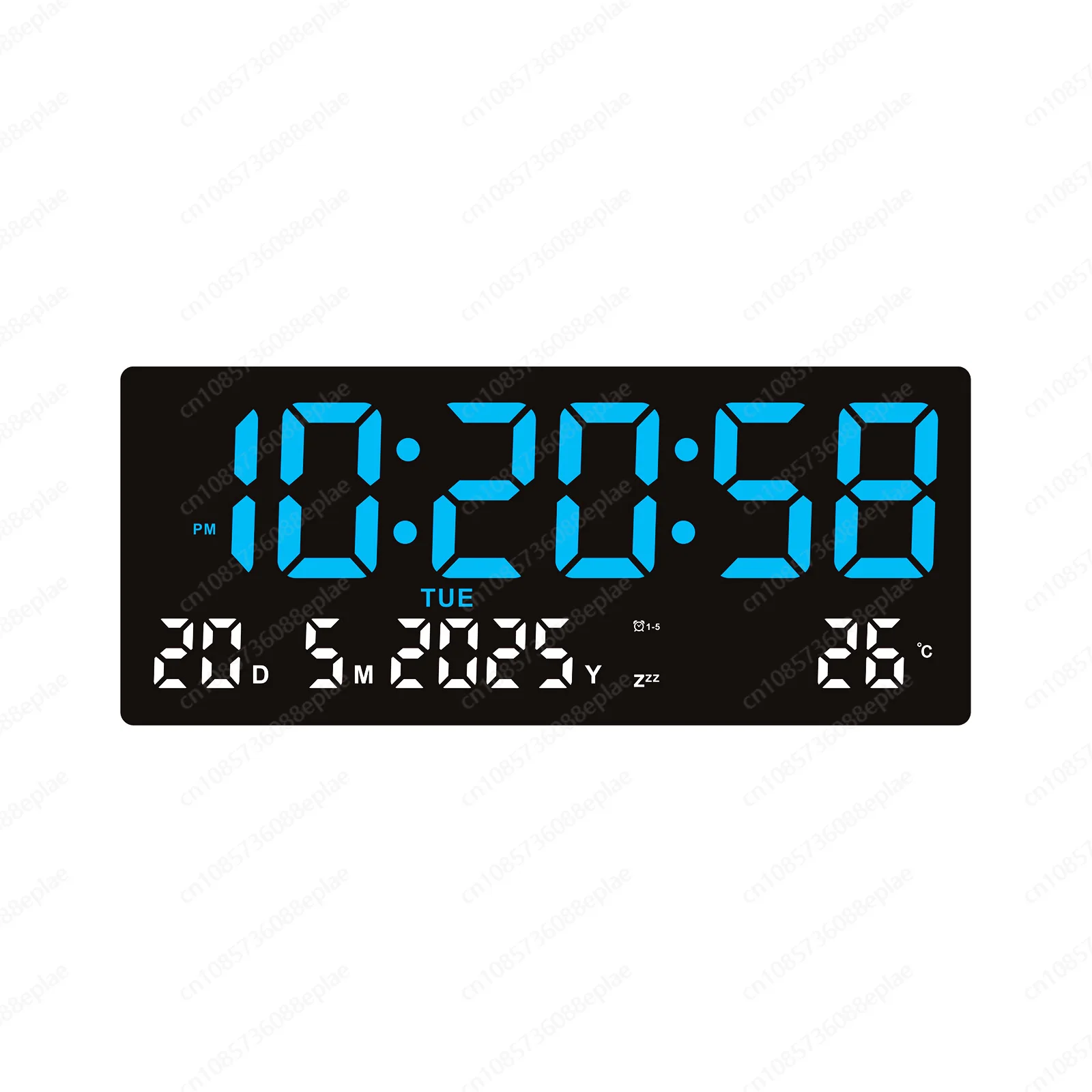 Large Display Smart Digital Clock - 14 Inch LED Alarm Clock with Calendar, Temperature Display & Snooze Function