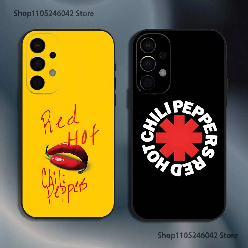 R-Red H-Hot C-Chili P-Peppers Phone Case For Samsung S26,S25,S24,S21,S22,S23,S30,Ultra,S20,Plus,Fe,Lite,5G Black Cover