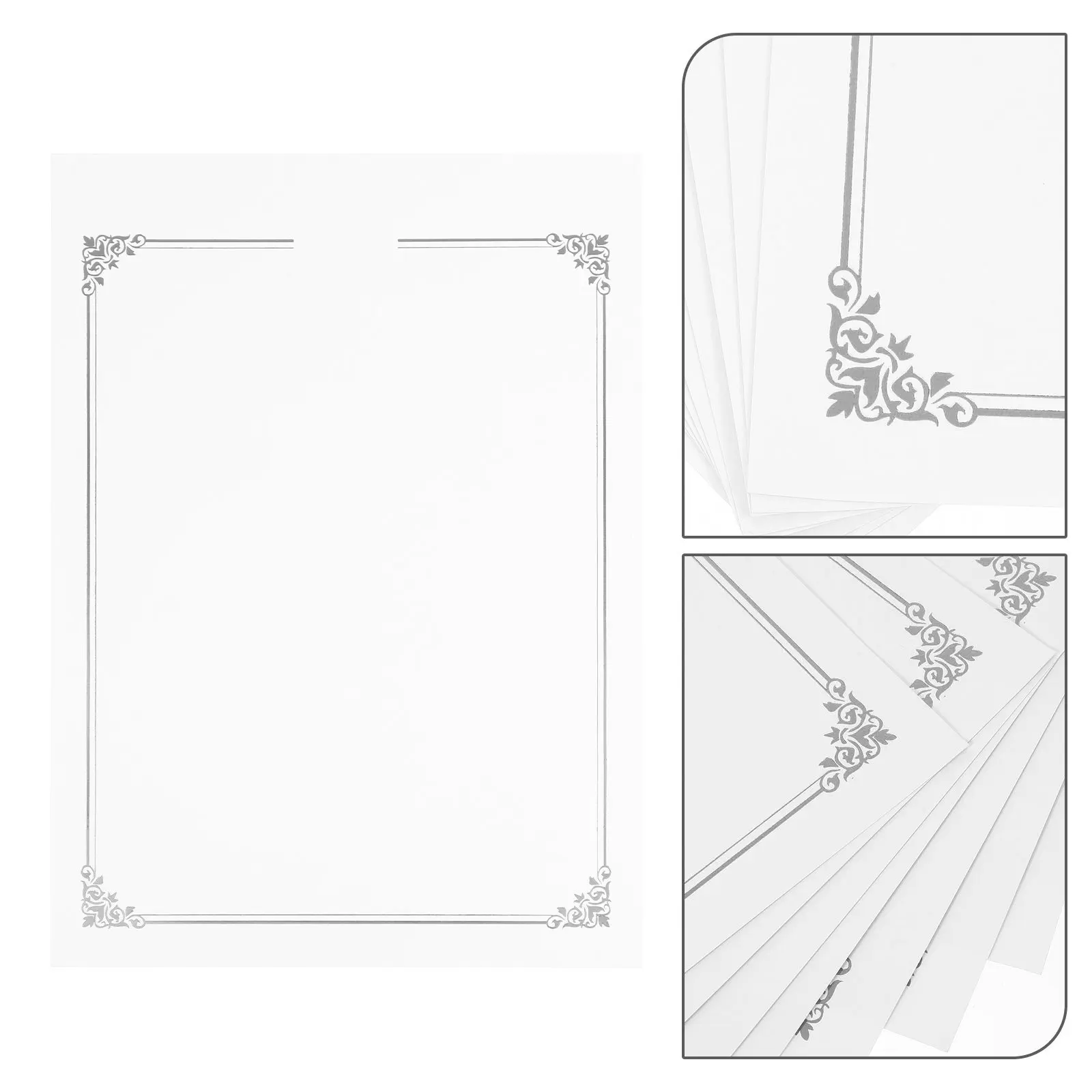 10Pcs Certificate Printing Paper Neutral Color Paper For Certificate Design Blank Silver Foil Cardstock Printable