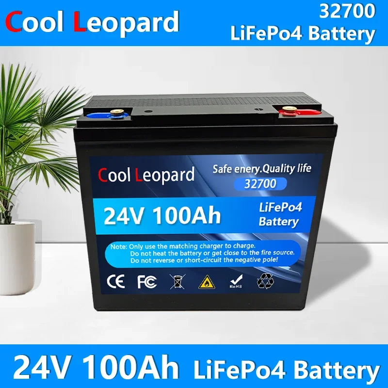 24 V 100A 32700 LiFePO4 Batterij met Ingebouwde BMS voor RV Zonne-energie Systeem Oplaadbare Lithium-ijzerfosfaat Trolling Batterij