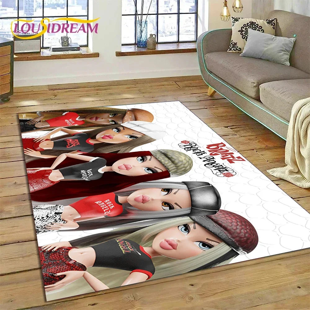 HD Cartoon Bratz Doll Cute Girls 3D Carpet Rug for Bedroom Living Room Home Sofa Decoration,Children Game Large Decor Floor Mat