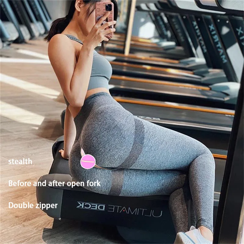 

Yoga Pants Women's Fitness Pants High Waisted Tuck Pant Invisible Open-Seat Pants Gym Temptation Tights Peach Hip Quick-Dry Pant