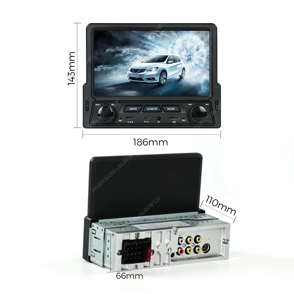 Car Stereo FM Radio 1 Din Universal Multimedia MP5 Player 7 Inch Touch Screen Mirror Link USB BT Optional Carplay Android Auto
