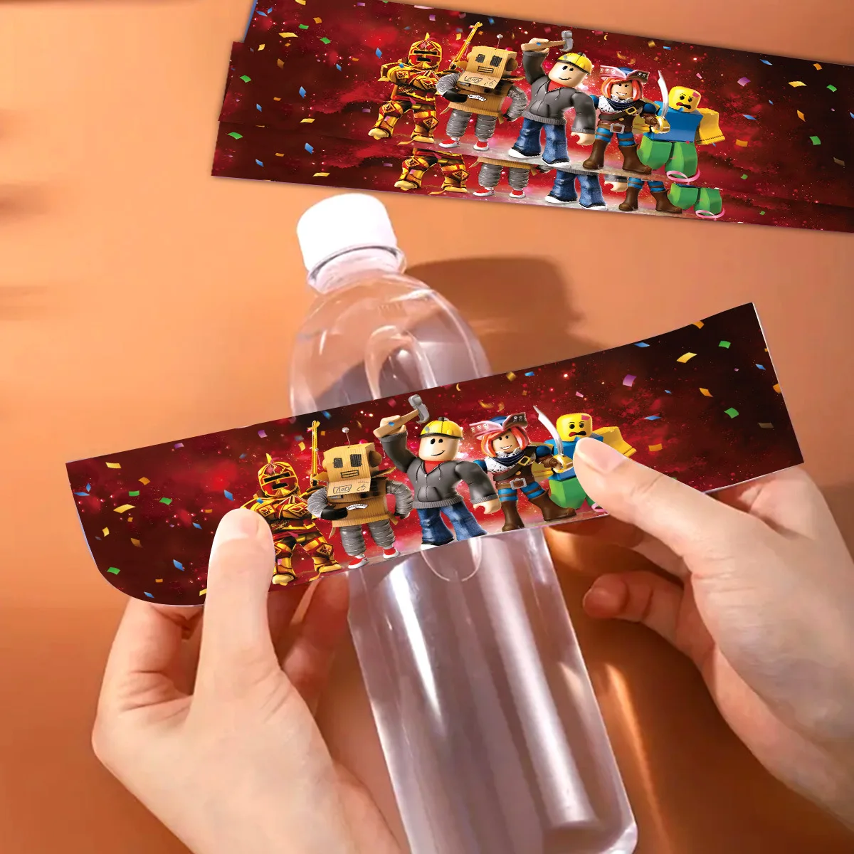 ملصق زينة لحفلات أعياد الميلاد من Roblox، ملصق زجاجة مياه، بطاقة تهنئة للأولاد أو الفتيات، مستلزمات استحمام الطفل #6