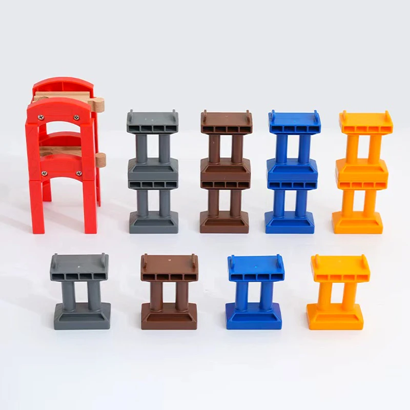 Wooden Track Accessories All Kinds of Plastic Bridge Piers Bracket Compatible with Brand Wooden Tracks Railway Toys
