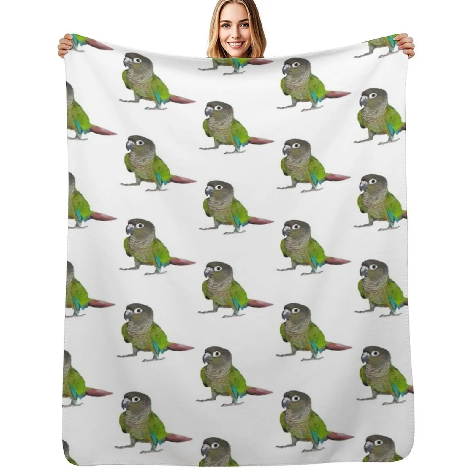 

green-cheeked Conure Throw Blanket All Season Lightweight Soft Blanket for Bed