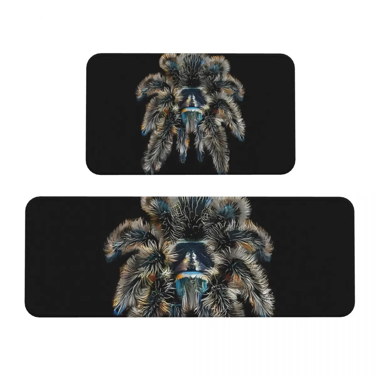 Curly Hair Wooly Tarantula Spider Crystal Velvet Kitchen Floor Mat Absorbent Non-Slip Household Floor Mat Bathroom Long Carpet