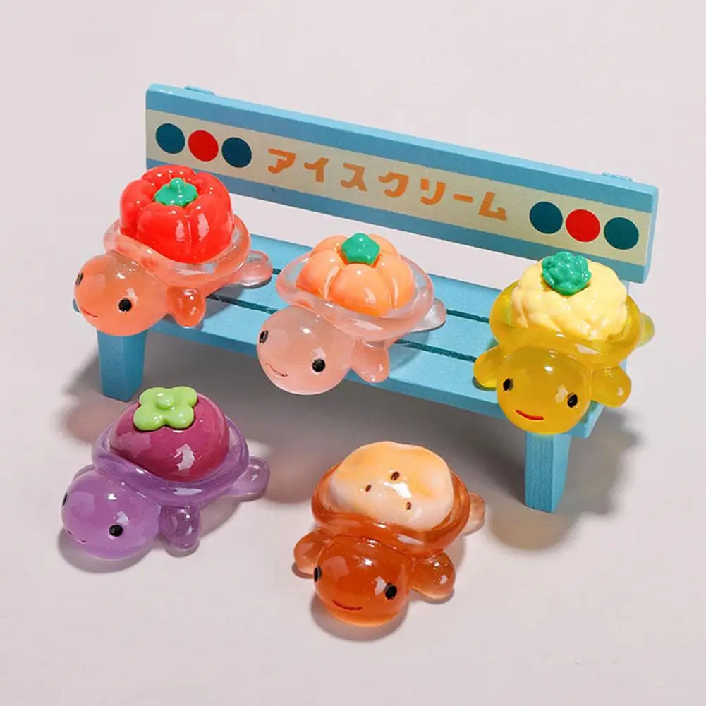 10 stks Landschapsarchitectuur Hars Ambachten Gloeiende Schildpad Tuin Aquarium Miniaturen Ornamenten Mini Lichtgevende Fruit Schildpad Woondecoratie
