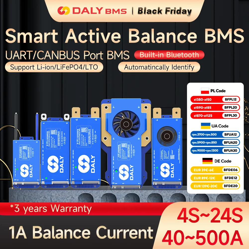 Daly 100 Balans 4-24S 40-300a Bms Wifi Ingebouwd In Bt Smart Active Balance Jk Bms 4-8S 8-17S 1a Bt Bms Bms Lifepo4 Nmc Li-Ion