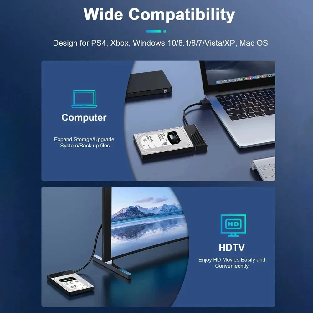 USB إلى SATA محول محول كابل USB 3.0 2.0 إلى SATA محول ل 2.5 بوصة SSD HDD القرص الصلب ملحقات محول خارجي