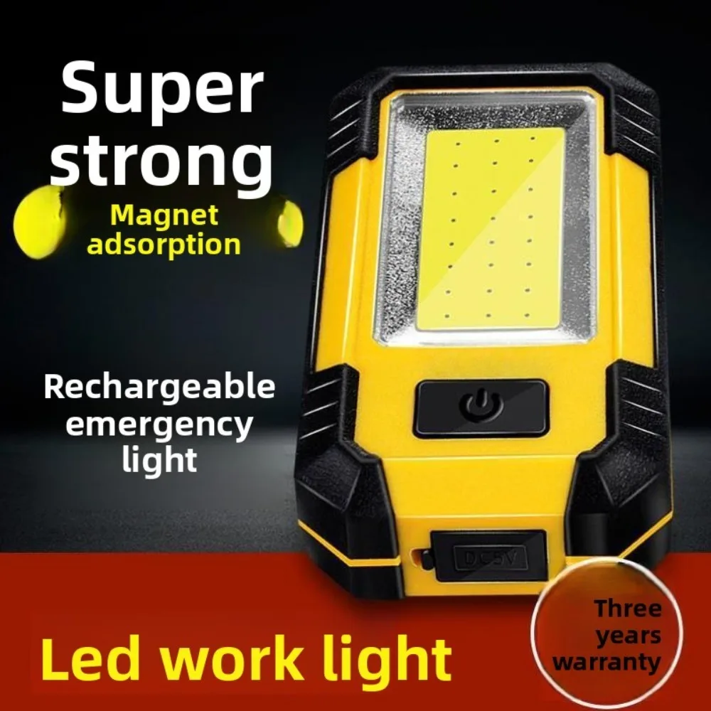 Rechargeable Magnetic LED Work Light, Super Bright Handheld Torch for Auto Repair Maintenance Home Emergency
