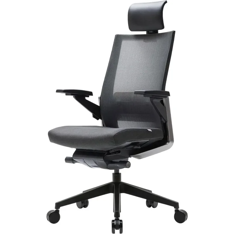 Extreme Comfort Home Office Desk Chair, encosto de cabeça ajustável, apoio lombar, braços 3D, inclinação dianteira, profundidade do assento