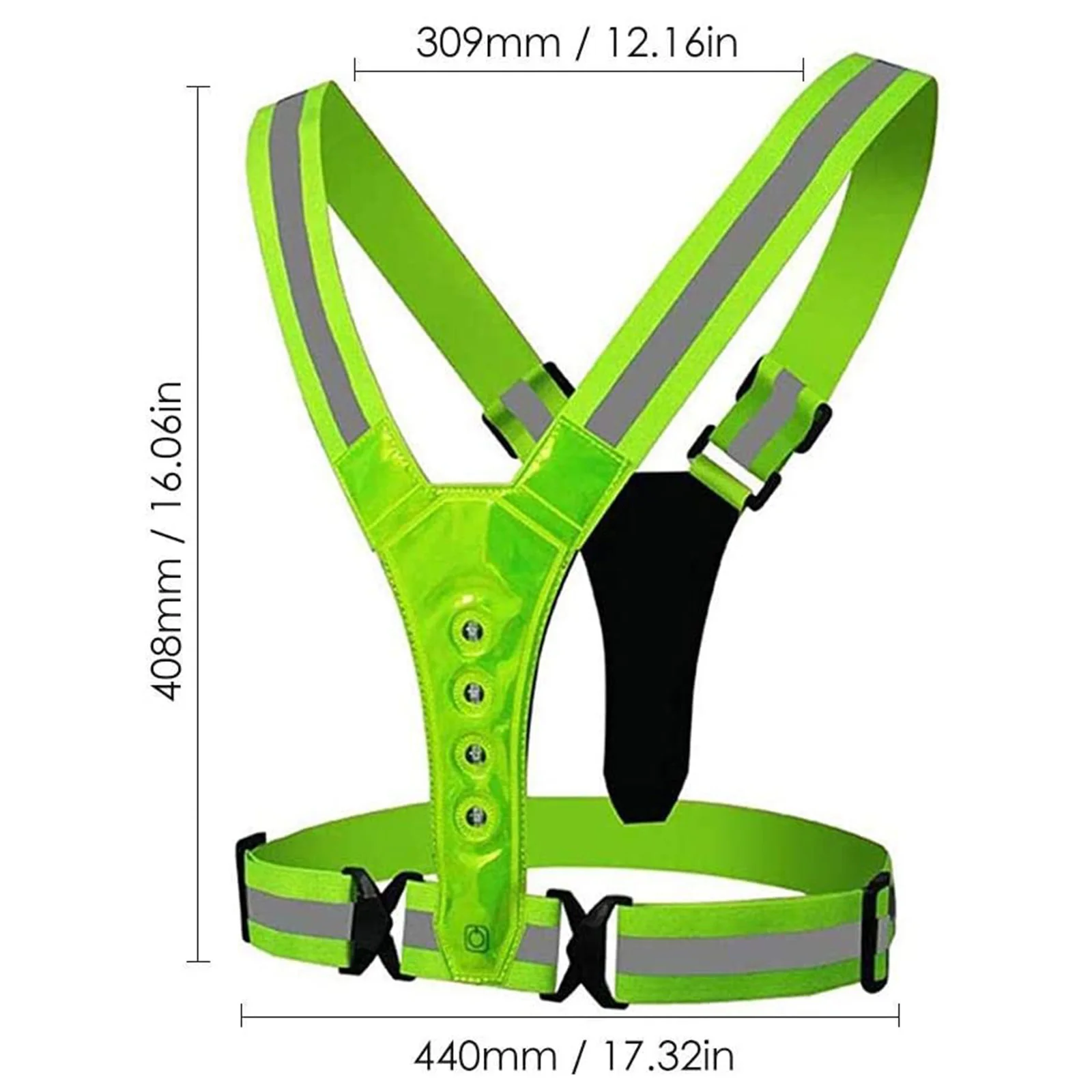 LED Reflective Running Vest Safety Gear for Night Running Walking Cycling Hiking Outdoor Bicycle Accessories