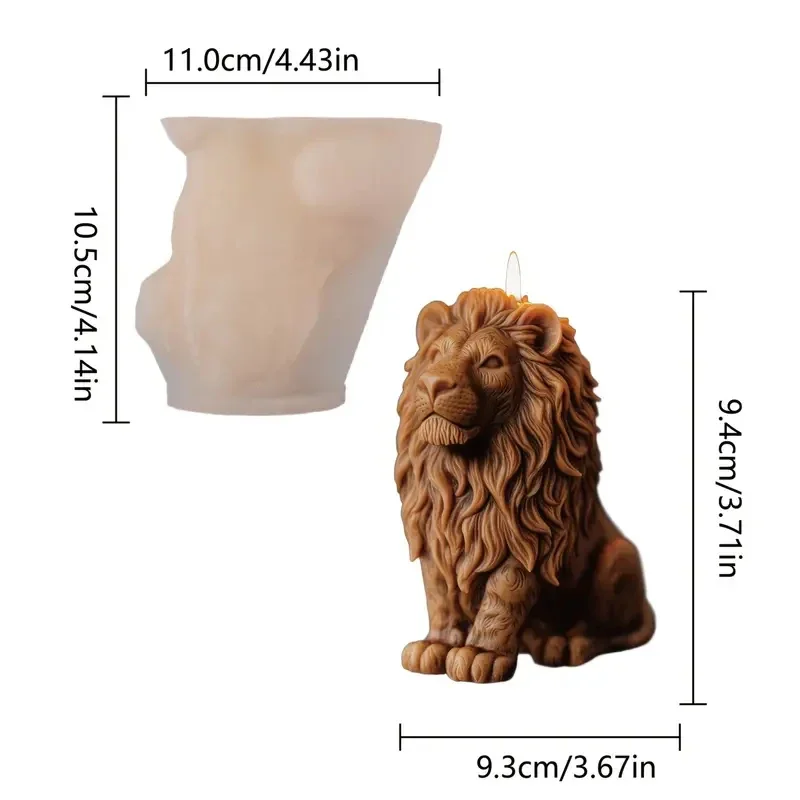 

3D Lion Relief Candle Mold - Fine Lion Hair Replication High-Temperature Resistant Easy Unmold for DIY Aromatherapy Candles Home
