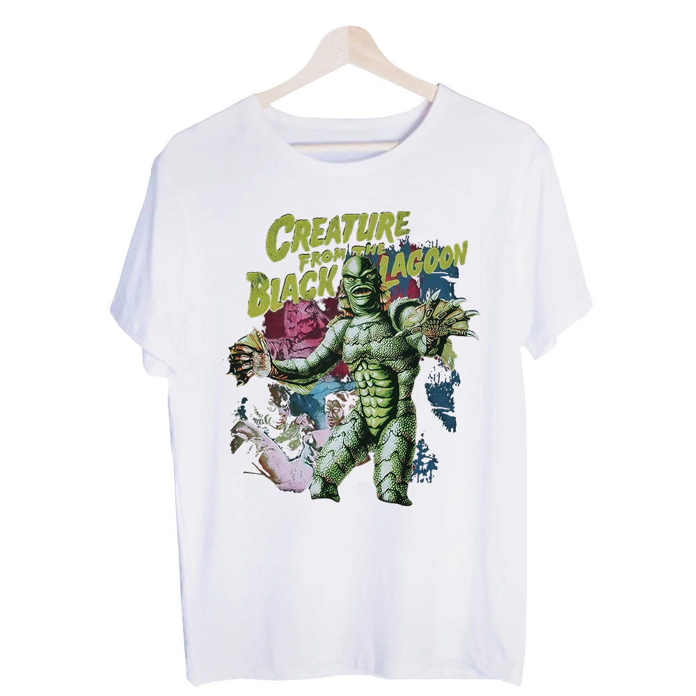 Men's Fantasy Creature Graphic Tee, Short Sleeve Crew Neck T-Shirt for Retro Style Casual Wear