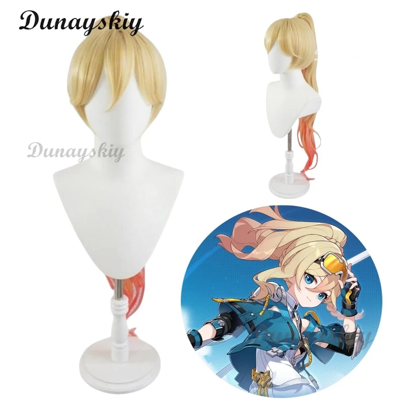 

Парик для косплея Bianka Ataegina из аниме Honkai Impact, 3-й градиент, двойной цвет, с длинным хвостом длиной 90 см, по индивидуальному заказу