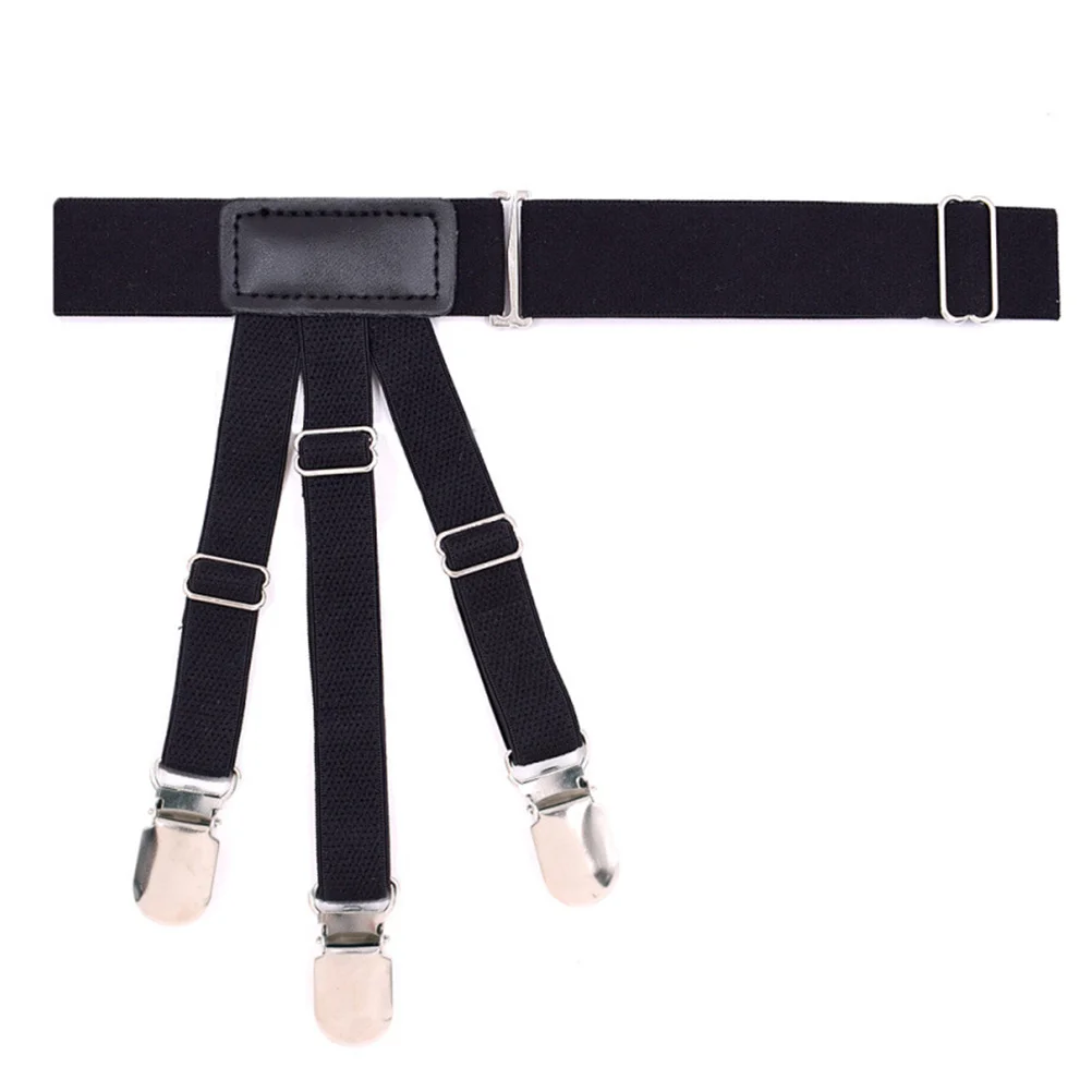 

Adjustable Non-Slip Shirt Clips Elastic Shirt Stays Garters Thigh Tuck Suspenders Keepers Holder Black Strong Clipping Force