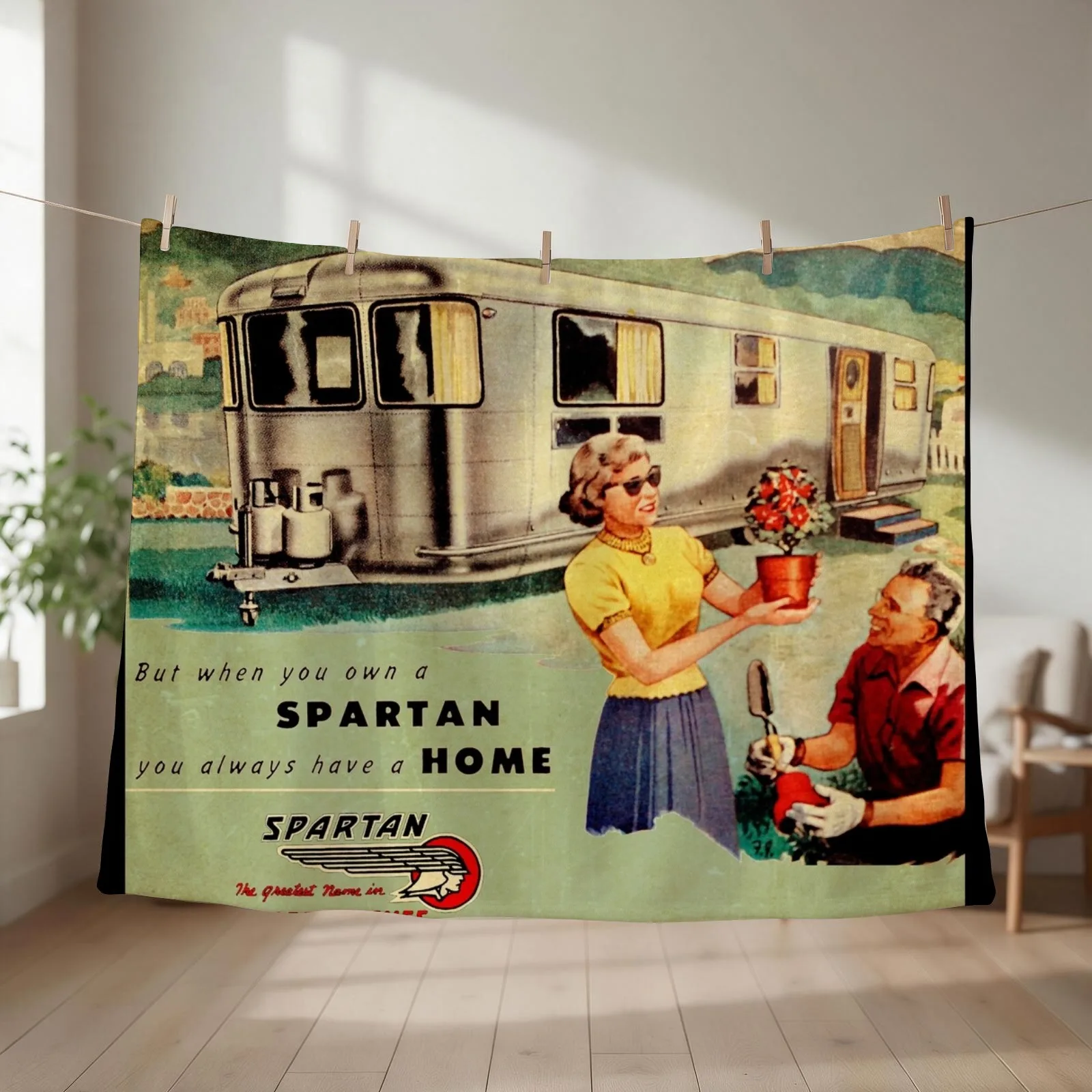 Spartan Trailers Tulsa Throw Blanket Comforter Furry Single Soft Blankets