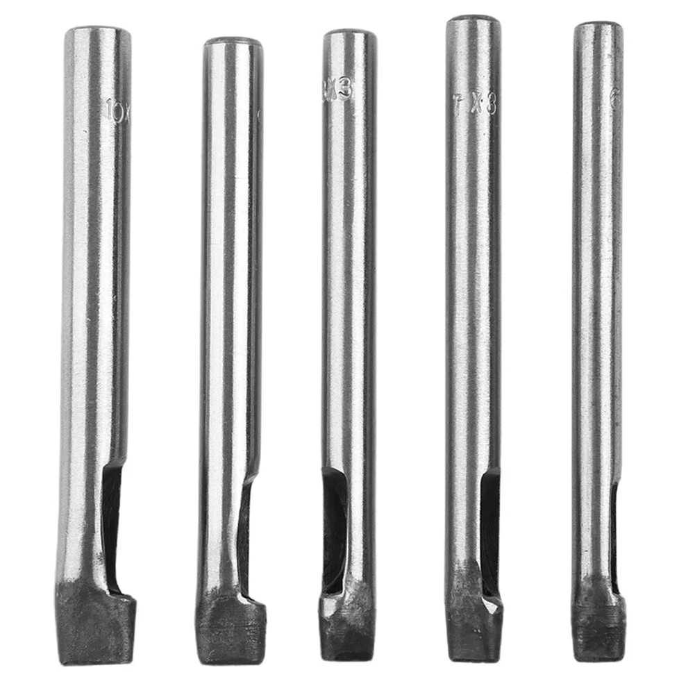 5 teile/satz Hohl Schläge Hand Werkzeuge DIY Werkzeug Locher Hohl Punch Leder Oval Form 6-10mm Gürtel armband Hause