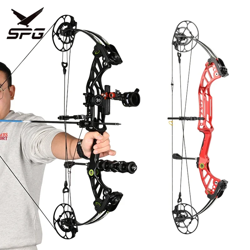 MaltoseSPG Compound Bow Archery Hunting Metal Bow And Mixed Carbon Arrow Set Release Sight Rest Stabilizer Outdoor Sport Equipme