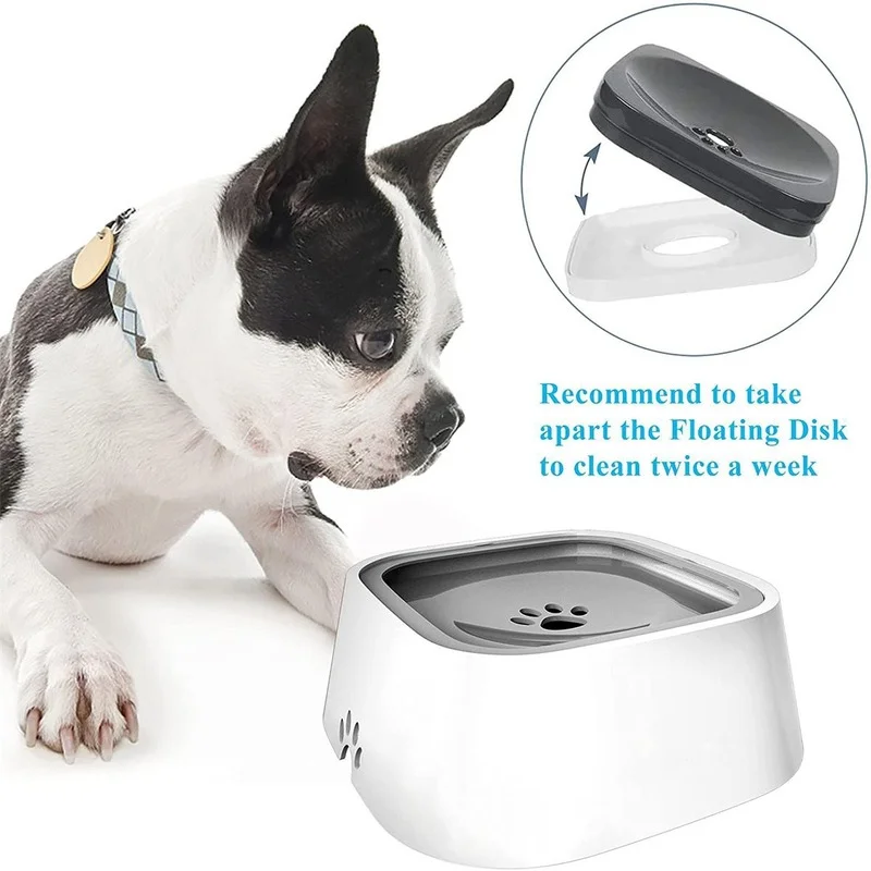 2023 No-Spill Water Dispenser Portable Dog Bow Pet Dog Cat Bowl Floating Bowl Water Drinker Not Wet Mouth Splash Not Sprinkler