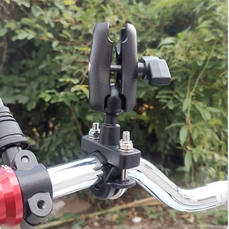 Motorcycle Handle Bar Rail Mount  Width U-Bolt Mounting Base With 1 Inch Ball For Gopro GPS Work For Ram Mounts