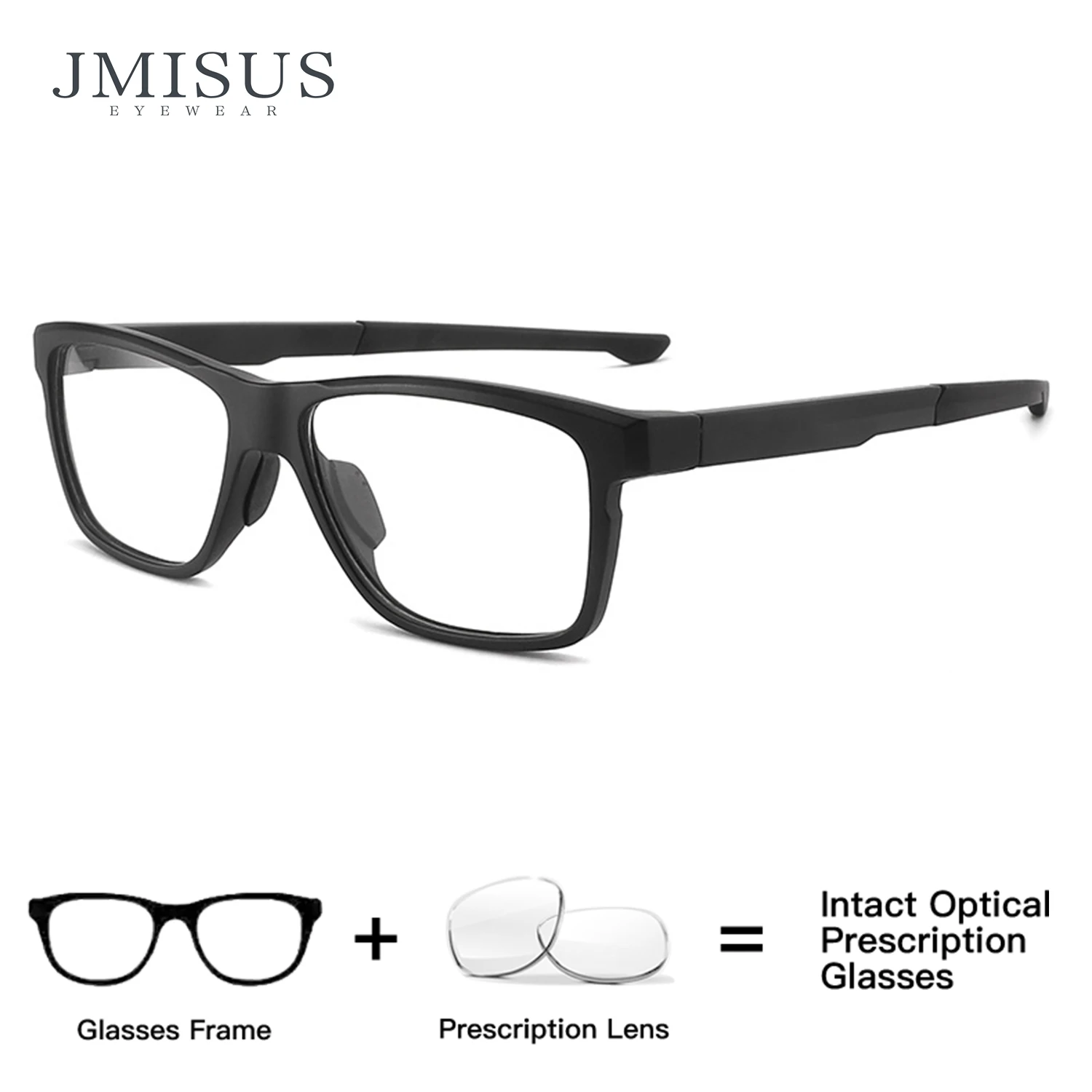JMISUS Custom Prescription Glasses Progressive Multifocal Photochromic Sports Square Frame Myopia Glasses Multiple Colors Choice