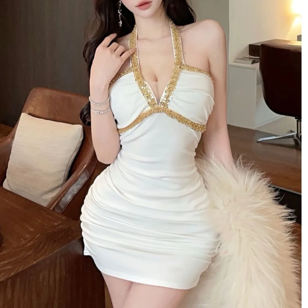 Sexy Ele Design Ne robe de bal suspendue enveloppement corps Dr été nouvelle jupe ort pour femmes Sle Version coréenne pas de marque
