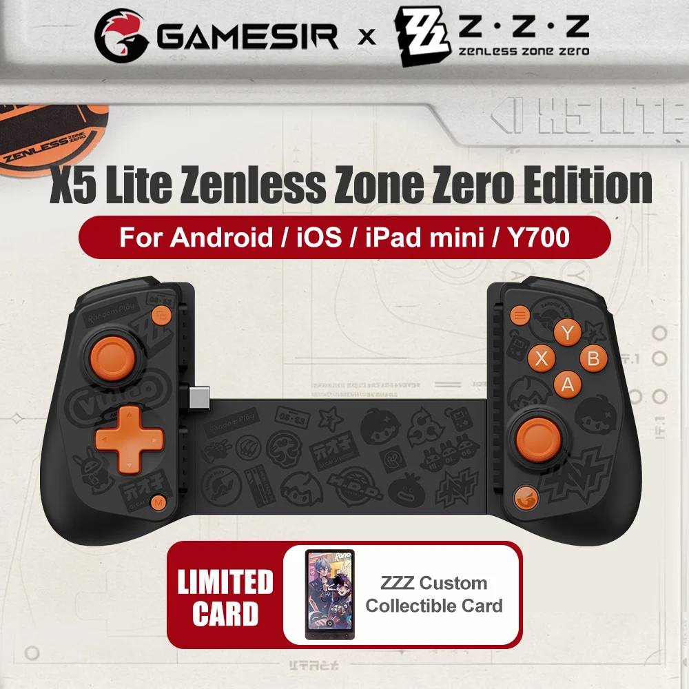 GameSir X5 Lite Zenless Zone Zero Edition Phone Controller for iPhone 17 16 15 Android iPad Mini Y700 Tablet Mobile Gamepad