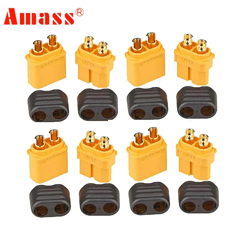 10 x Amass XT60+ Plug Connector With Sheath Housing 5 Male 5 Female (5 Pair )