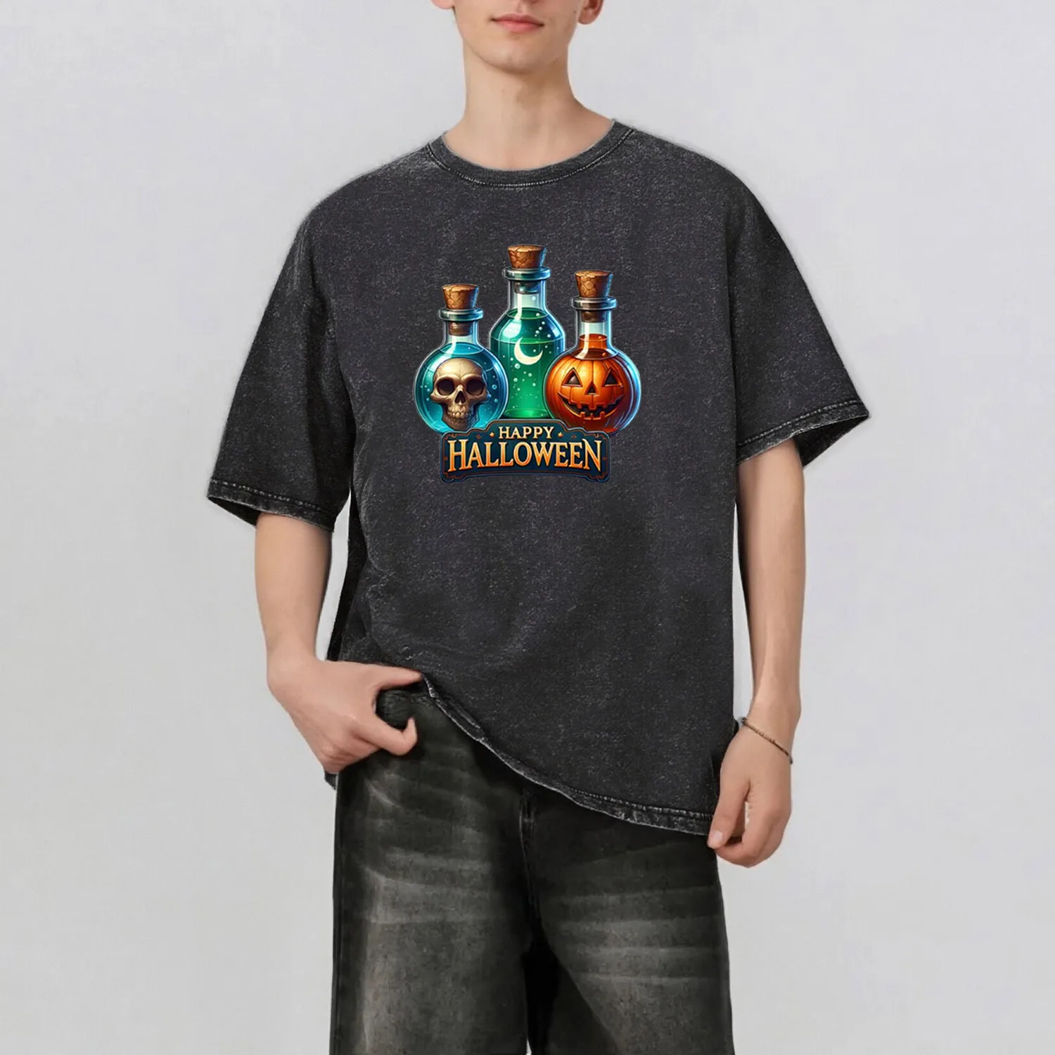 

Мужская летняя футболка с ядовитым узором Rint в стиле ретро, повседневная базовая мужская футболка с короткими рукавами, 230 г