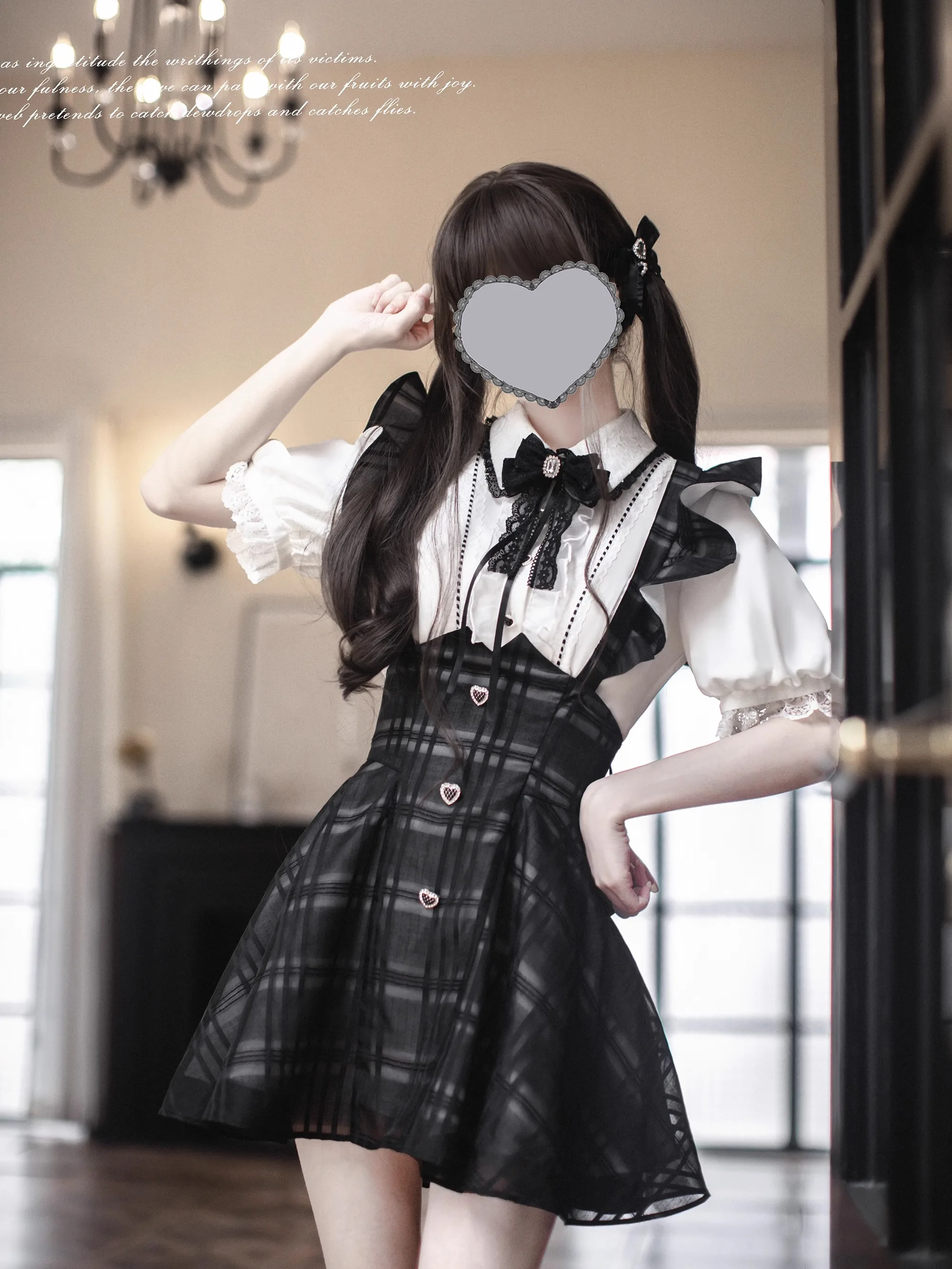 Sweet Lolita Y2k Aesthetic Skirt Sets Japanese Gothic Lace Ruffles Blouse Plaid Slim Strap Mini Skirt Harajuku School Girls Suit