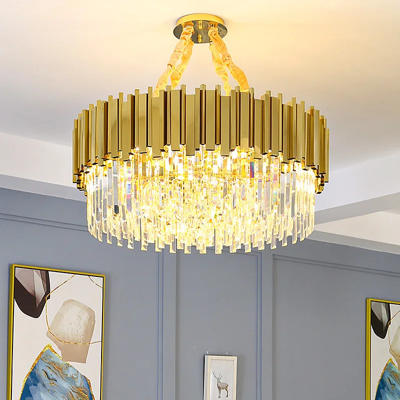 Modern Round Silver Gold Crystal Designer Lamparas De Techo LED Ceiling Lights.Ceiling Light.Ceiling Lamp For Foyer