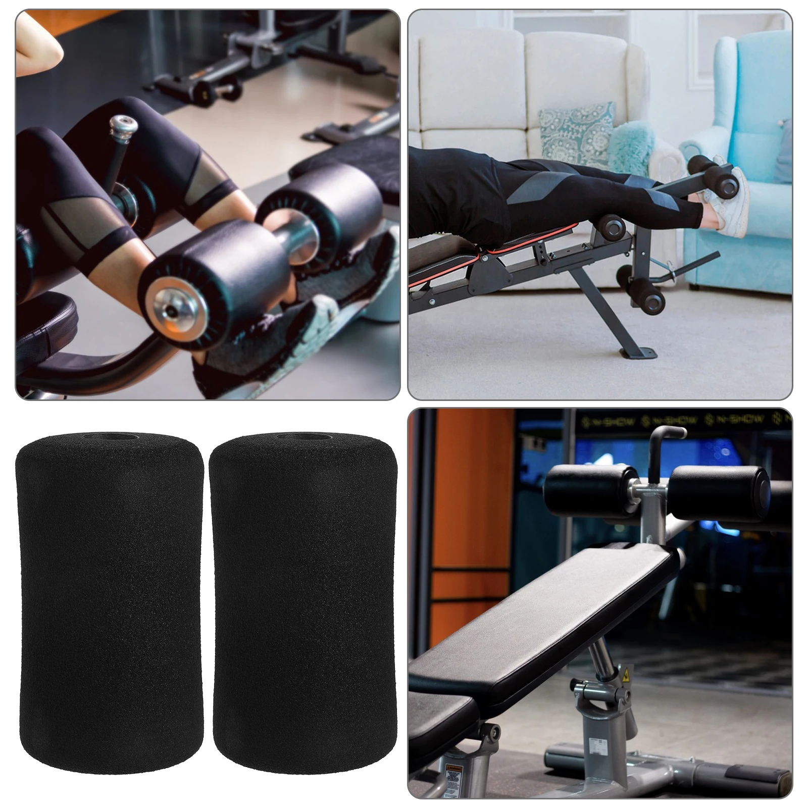 

4pc Ab Training Sleeve Rolling Foam Roller Gym Exercise Foot Exercise Machines Roller sit-up board hook Foot foam fitness Pads