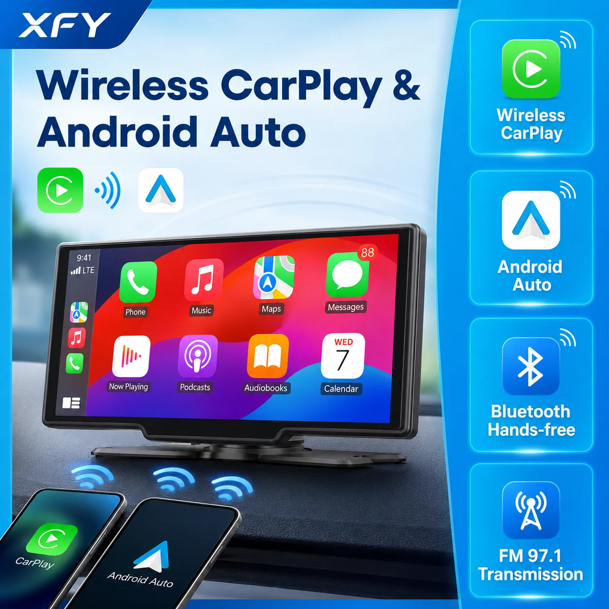 

Universal 10.26'' Wireless Carplay Car Smart Touchscreen Multimedia Video Player Android Auto Car Radio Carplay Android Stereo