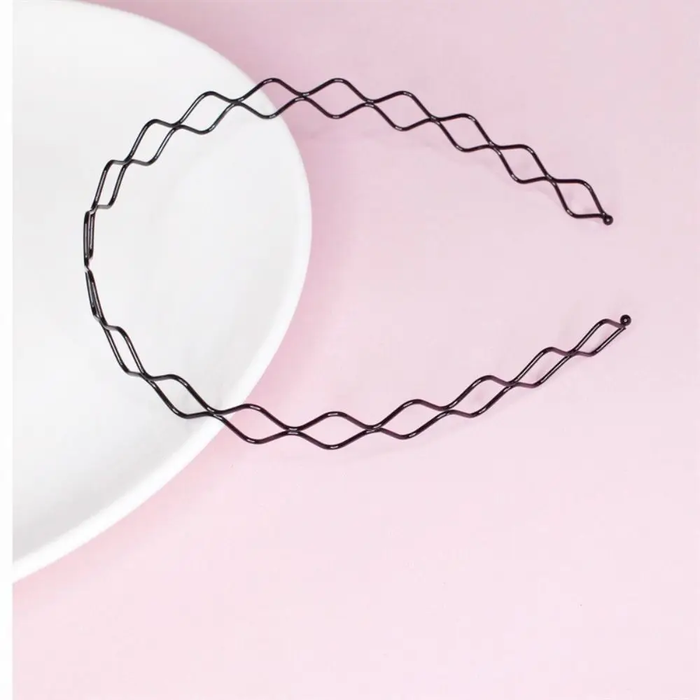 

Elegnat Cross Wave Shape Headband Double Layer Simple Thin Metal Hair Hoop Korean Style Hair Accessories Men Hair Bands Daily